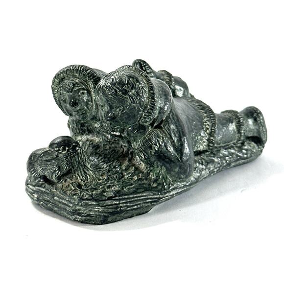 Other - Wolf Originals Canada Inuit Children & Rabbit Sculpture Green Marble Resin